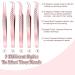 5-Piece Rose Gold Eyelash Extension Tweezers Set - Straight and Curved Tips, Stainless Steel Precision Tweezers for False Lashes, Eyelash Volume, and Extension Application - Buy Online on GoSupps.com