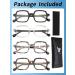 JM 4 Pack Square Reading Glasses - Blue Light Blocking Computer Readers for Men & Women - Mixed Colors Spring Hinge 1.25x - Buy Online on GoSupps.com