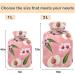 Naanle Peach Cherry Floral Heat Bottle with Cover - 2L Transparent Hot Water Bottle for Pain Relief Bed Warmer & Cold Therapy - Buy Online on GoSupps.com