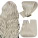 Hetto blond treat real hair extensions remy extensions tresse real hair to sew on the sewing extensions real hair platinum blonde smooth #60 80g 35cm 30 white blonde