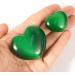 Green Cat's Eye Crystal Heart Shape Healing Stones - 2Pcs Set for Reiki Meditation Therapy and Birthday Gift - Buy Online on GoSupps.com