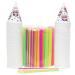 200 Snow Cone Cups 6 Oz and 200 Spoon Straws 400 Piece Set