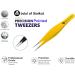 Abdul of Sialkot Pointed Tweezers - Precision Ingrown Hair & Blackhead Removal Tool - Yellow - Buy Online on GoSupps.com