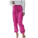 Duohropke sequin pants women gold sequins pants women silver leisure pants Elegant Sommer pants Baggy jogging pants glitter trousers with tunnel pull party pants disco fashion pants vintage dance pants m hot pink