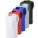 Liberty Imports Pack of 5 Men's Stretch Cool Dry Muscle Tank Tops Athletic Crewneck Sleeveless Workout Shirts White/Red/Blue/Gray/Black Large