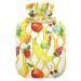Mnsruu Hot Water Bottle with Soft Cover Watercolor Banana Hot Water Bottle Great Gift for Women Kids Christmas 2L