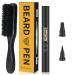 Beard Pencil Filler For Men(Upgraded)Black Beard Filler Pen Boar Bristle Brush Kit Filling Pen For Beard Water Sweat Proof Long Lasting Natural Mustache Color Enhance Beard BLACK PEN & BLACK BRUSH