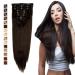 S-noilite 17-26 Inches(43-66cm) 8pcs Long Full Head Clip In Hair Extensions Extension Sexy Lady Fashion Choice 60 Colours (23 Inches-Straight Dark Brown) Dark Brown 23 Inch