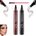 Suake Eyebrow Contouring Pen ChordBeaux 4 Tipped Precision Brow Pen Waterproof Sweat-proof and Non-smudging Four-pronged Eyebrow Pencil (Red brown & Natural black)