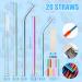 20 Pcs Stainless Steel Metal Straws 10.5" & 8.5" Curved Straws Straight Straws Long Drinking Straws Short Straws with Silicone Tips Straw Brush Storage Bag for 16 oz and 20 oz Tumbler Cups (Colorful) - Buy Online on GoSupps.com