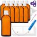 Handsunity 100ml-12Stk dropper insert Small amber glass bottle-pharmacy glass with white drop of dripping Closure from brownlas set including 30 aids 100ml-12 pieces White cap