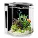 YCTECH 1.2 Gallon Aquarium Starter Kits Betta Fish Tank Goldfish Tank with LED Light and Filter Pump White Black