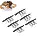 100 pieces of wigskamm clips stainless steel 6 teeth hair part power cap push buttons extension hair clip with a cloth for hair parts cap black