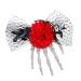 Skeleton Hand Hair Clips | Skeleton Hand Rose Barrettes | Portable Hair Accessories Horror Headwear for Masquerade Role Stage Show Red