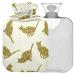 NAANLE hot water bottle with leopard pattern and cat motif with reference transparent hot water bottle 2 l large hot water bottle for bed handfoots heat and cold therapy