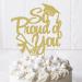 So Proud of you Cake Topper Gold Glitter 2024 Graduation Cake Pick for 2024 High School/College/Senior Graduation Party Glitter Decorations - Buy Online on GoSupps.com