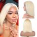 613 Blonde Short Bob Wigs Original Queen Straight Human Hair Wigs for Women Brazilian #613 Blonde Lace Front Wigs Human Hair 180% Density 4X4 Transparent Lace Blonde Wig Human Hair 12Inches 12 Inch (Pack of 1) 613 Blonde C…