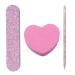 Vjeybv Nail File Buffer Block - Nail Buffer Files Double Sided Emery Board Manicure Tools with Heart-Shaped Buffer Cute Crystal Dot Drill Stick Polishing Shaping Sandpaper File for