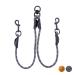 Floxic dew double linen for 2 dogs gray/orange - reflective stretchable and free of hogging - double dog leash for coupling - perfect for small to medium -sized dogs small | 8mm gray
