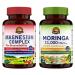 Vitalitown Magnesium + Moringa Bundle (Pack of 2) | Magnesium Complex (Item 1) & Moringa (Item 2) | 120 Magnesium Capsules & 90 Moringa Capsules