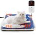 Pet Heating Pad for Cats Dogs, Cat Heating Pad for Indoor Warming Mat, Waterproof Heating Pad with Auto Power Off, Adjustable Temperature and Constant Heating, Pet Warming Pad for Small Pet, 20" X 20" Kitten paw