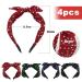Blessing 4pk Wide Headband Hair Ties - Vintage Rockabilly Dots Hair Accessories for Women & Girls in Red Black Blue & Dark Green - Buy Online on GoSupps.com