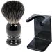 Premium Black Plastic Shaving Brush Holder with Pure Badger Brush - International Shipping Available - Buy Online on GoSupps.com