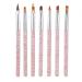7pcs Nail Art Brush Acrylic UV Gel Painting Drawing Dotting Pen Liner Brush Manicure Tools for Home(Red)