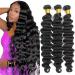 Brazilian Human Hair Bundles 26 28 30 Loose Deep Wave Bundles Human Hair Bundles Deal Human Hair Extension Natural Black Color(26 28 30) 26 28 30 Loose Deep Wave 3 Bundles