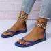 Buy XTZYGLFD Women's Casual Summer Sandals - Lightweight Blue Thong Flat Roman Style with Ankle Ring - Size 5.5 UK | International Shipping Available - Buy Online on GoSupps.com