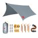 Rain Fly by NoCry 12x10 Lightweight Survival Camping Tarp 100% Waterproof Makes a Great Backpacking Tarp or Hammock Shelter Comes in Multiple Colors, Survival Bracelet Included Grey 12X10 Feet Grey