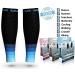 Calf Compression Sleeve for Men and Women - Support for Shin Splints, Achilles Tendon, Leg Cramps - 1 Pair BLK-BLU L/XL - Buy Online on GoSupps.com