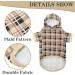 EXPAWLORER Plaid Dog Hoodie - British Style Soft Sweater Warm Dog Sweatshirt with Dog Lead Hole Hooded Cold Weather Clothes Outfits Winter Coat for Small Medium Large Dogs M Beige - Buy Online on GoSupps.com