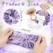 Bridesmaid Satin Scrunchies Set - 8pcs Hair Ties for Wedding Parties & Bridal Shower, Soft Elastic Hair Bands in White and Purple - Buy Online on GoSupps.com