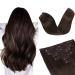 Vlasy Clip in Hair Extensions Human Hair Seamless Hair Extensions Clip in Real Human Hair 7 Pieces Straight Chocolate Brown Natural Thick Weft Human Hair Clip in Extensions for Women 2# 16 Inch(80 g) 16 Inch (80 g) 2# Chocolate Brown