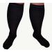 Compression Socks Men Wide Calves- Thick Diabetic Sock. Large Foot and Leg with Ankle and Arch Support | Firm Gradient Pressure 28 mmHg Knee High Plus Size Premium Hosiery | Black X-Large & X-Wide X-Large/X-Wide Black