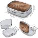 Wood Grain Print Pill Box - 2 Compartment Portable Pill Organizer | Decorative Metal Case for Pocket & Purse - Ideal for International Shipping - Buy Online on GoSupps.com
