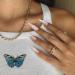 QINGGE Stiletto Press on Nails - French White Flower Design with Rhinestones - Medium Size False Nails for Women - Buy Online on GoSupps.com