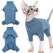 Sphynx cats clothing winter sweater warm vest cat pile suit knitting sweater jumpsuit onesia hairless cat clothing winter coat jacket four-legged (blue s) s