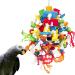 MQUPIN Large Bird Parrot Toy | 100% Natural Wooden Blocks | Chewing Toy for Parrot Cage | Ideal for African Grey, Macaws | Colourful - Buy Online on GoSupps.com
