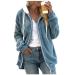 Ronony plush jacket women teddy fleece teddy bear teen girl big coat plush upper clothing artificial pelza jacket zip hoodie jacket zip winter jack fleece jacket hooded l 1#blue
