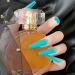 Sethain Glossy Coffin False Nails Blue Ballerina Fake Nails Long Full Cover Pure Press on Nail for Women and Girls (Light Blue) - Buy Online on GoSupps.com