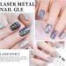 KYDA Holographic Laser Nail Painting Gel Silver Metallic Gel Polish Chrome Nail Polish Gel Laser Rainbow Effect Painted Gel for DIY Nail Art-3ml Mini size - Buy Online on GoSupps.com