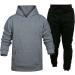 Hanxiulin Men's Training Suit - Adjustable Jogging Casual Zipper Tracksuit with Hood & Jogger Pants - Dark Gray Sportswear for Fitness & Training - Buy Online on GoSupps.com