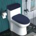 Stretch Toilet Cover Set - Navy Blue, Machine Washable Polyester Spandex Fabric - Buy Online on GoSupps.com