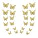 24pcs Gold Butterfly Cake Decorations Party Supplies Geometric Design Cake Toppers 3D perfect for Birthday cake Retirement cake Christening cake Wedding Cake Celebration Cake