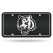 Rico Industries NFL Carbon Fiber Metal Tag Metal Auto Tag 8.5" x 11" - Great for Truck/Car/SUV Cincinnati Bengals