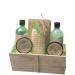 Gift Sets for Bath Spa Shower |6-piece wellness set|260ml shower gel 260ml bubble bath 300g bath salt 50ml body scrub 50ml body lotion sisal pad feature: In wooden Basket. - Buy Online on GoSupps.com