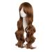 MapofBeauty 28-Inch Light Brown Wavy Wig with Side Parting Bangs Long Curly Full Hair for Women - Buy Online on GoSupps.com