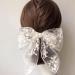 Xmsrn Vintage Large Bow Lace Hair Clip Barrette Bow White Lace Hair Barrette French Bow Mesh Head Clip Barrette Hair Accessories for Women and Girls (White) - Buy Online on GoSupps.com